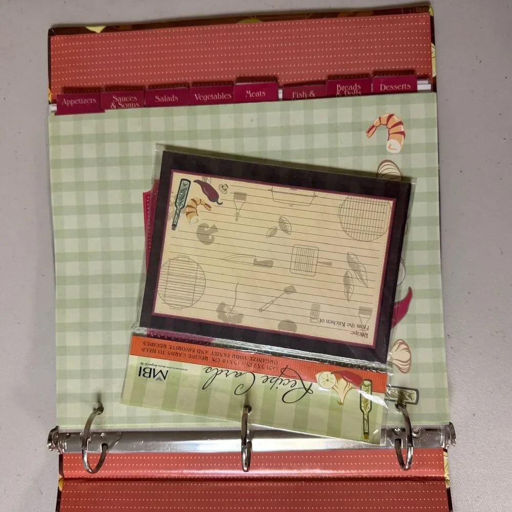 Recipe Binder Kit Family Cooking Card Organization Tabbed Dividers Kitchen Gift